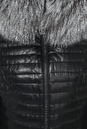 Пуховик женский из эко- кожи с капюшоном, отделка чернобурка 2100159-4