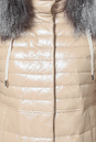 Пуховик женский из натуральной кожи с капюшоном, отделка чернобурка 2100190-2
