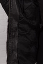Пуховик женский из натуральной кожи с капюшоном, отделка лиса 2100362-3