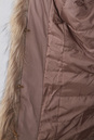 Пуховик женский с капюшоном, отделка натуральным мехом енота 3800052-4