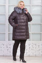 Пуховик женский из текстиля с капюшоном, отделка чернобурка 3800199-3