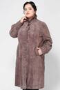 Женское кожаное пальто из натуральной замши (с накатом) с воротником, отделка норка 0900173-5 вид сзади
