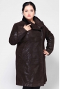 Женское кожаное пальто из натуральной кожи с воротником, отделка кролик 0900172-5 вид сзади