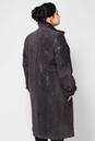 Женское кожаное пальто из натуральной замши (с накатом) с воротником, отделка норка 0900146-8 вид сзади