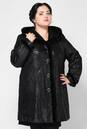 Женское кожаное пальто из натуральной замши (с накатом) с капюшоном, отделка норка 0900157-5 вид сзади