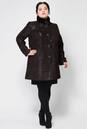 Женское кожаное пальто из натуральной замши (с накатом) с воротником, отделка норка 0900170-7 вид сзади