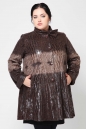Женское кожаное пальто из натуральной замши (с накатом) с воротником 0900168-5 вид сзади