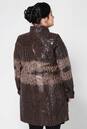 Женское кожаное пальто из натуральной замши (с накатом) с воротником 0900168-8 вид сзади