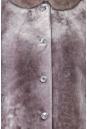 Шуба из мутона с капюшоном, отделка норка 1300259-8 вид сзади