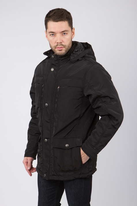 Мужская куртка из текстиля с капюшоном 1000136