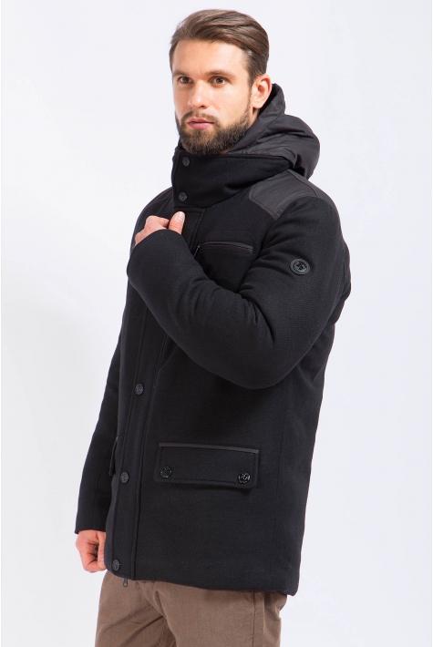 Мужская куртка из текстиля с капюшоном 1000307