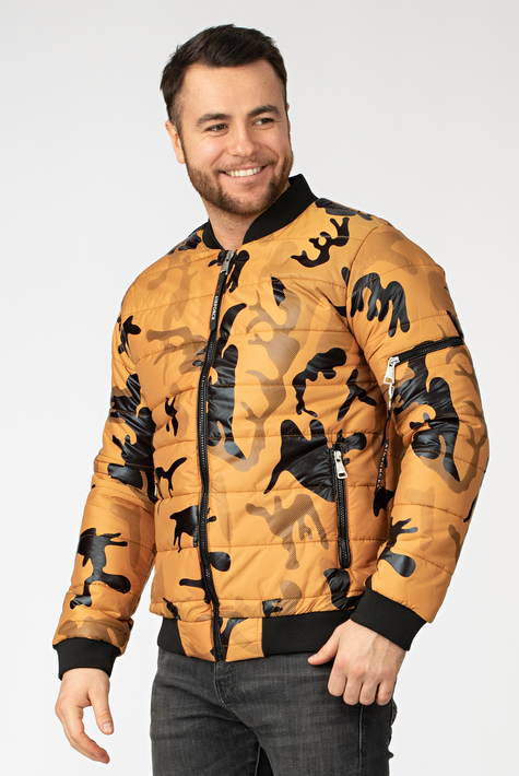 Мужская куртка из текстиля с воротником 1001159