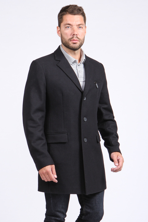 Мужское пальто из текстиля с воротником 3000469