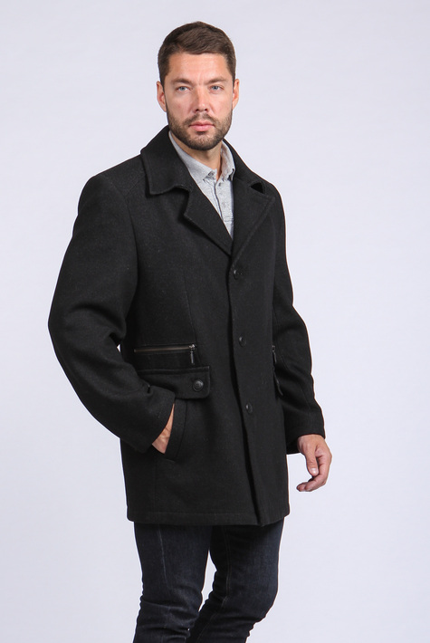 Мужское пальто из текстиля с воротником 3000473