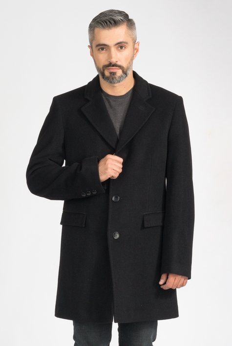 Мужское пальто из текстиля с воротником 3000677