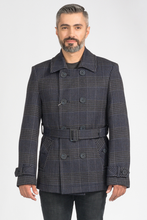 Мужское пальто из текстиля с воротником 3000681