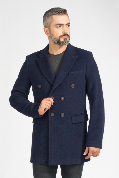 Мужское пальто из текстиля с воротником 3000682