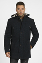Мужское пальто из текстиля с капюшоном, отделка искусственный мех 3000764