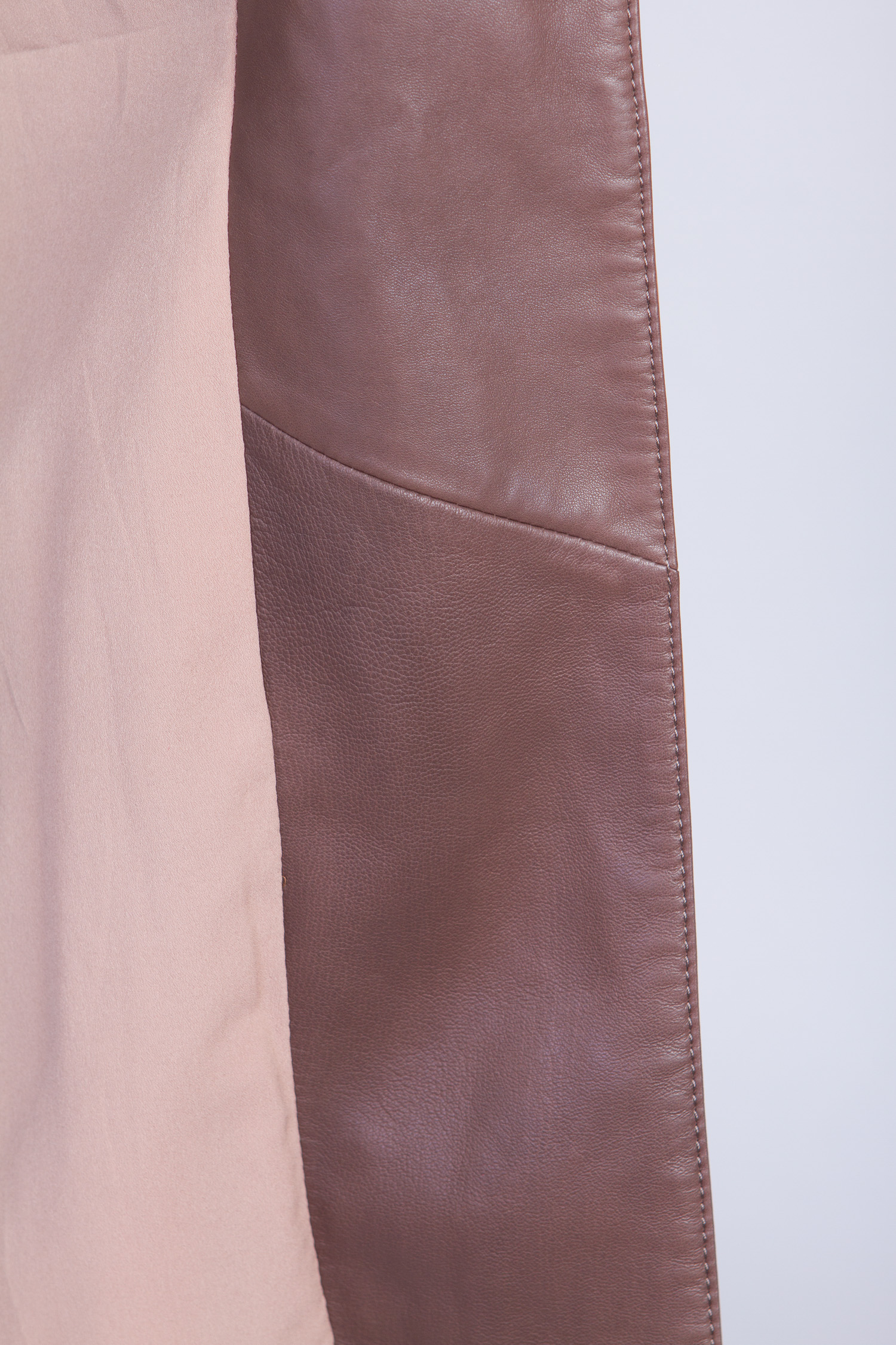Женское кожаное пальто из натуральной кожи с воротником, без отделки