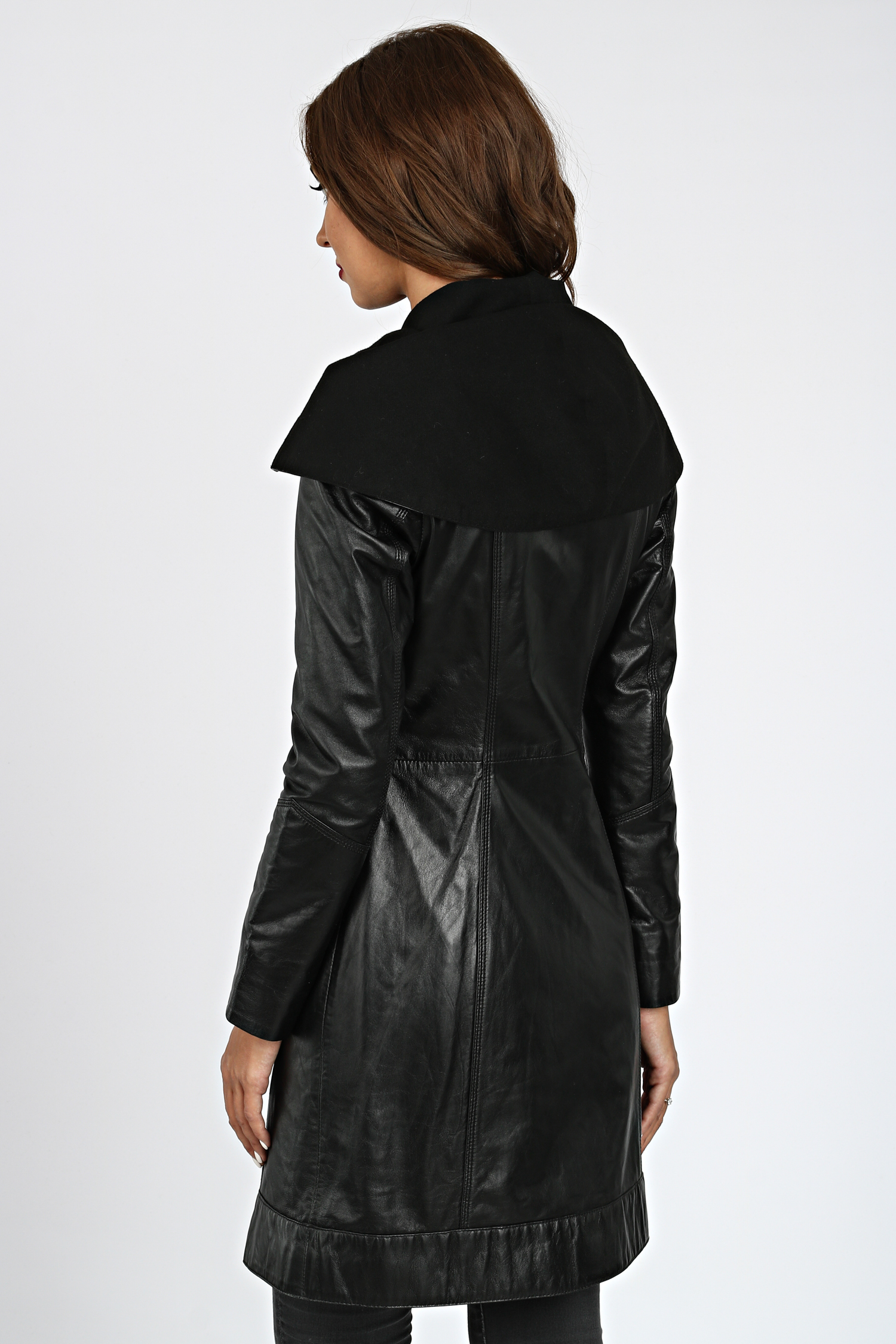 Женская кожаная куртка из натуральной кожи с капюшоном, без отделки