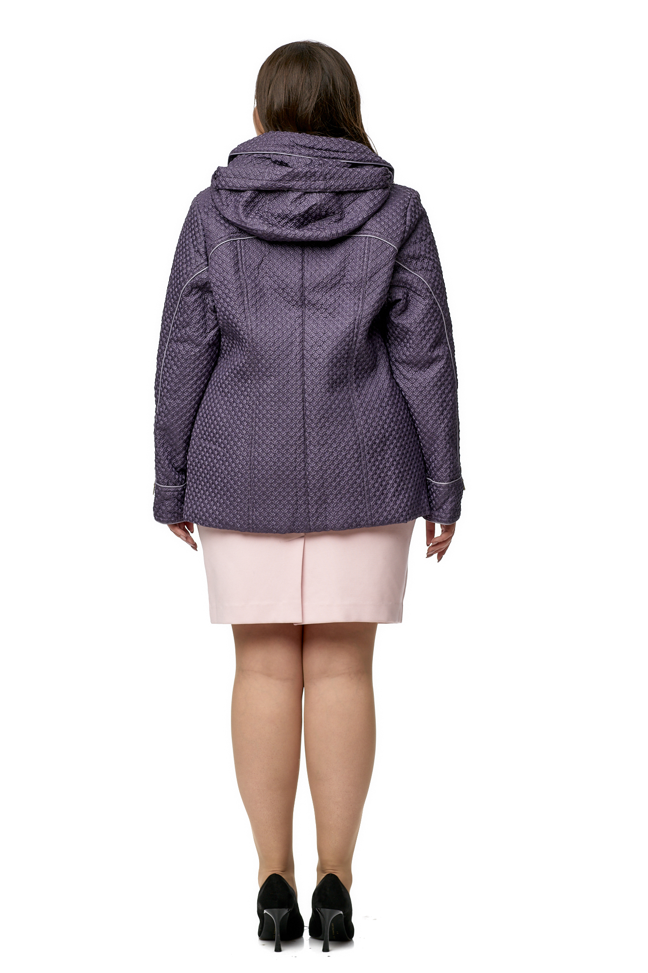 Куртка женская из текстиля с капюшоном МОСМЕХА фиолетовый 8010577 