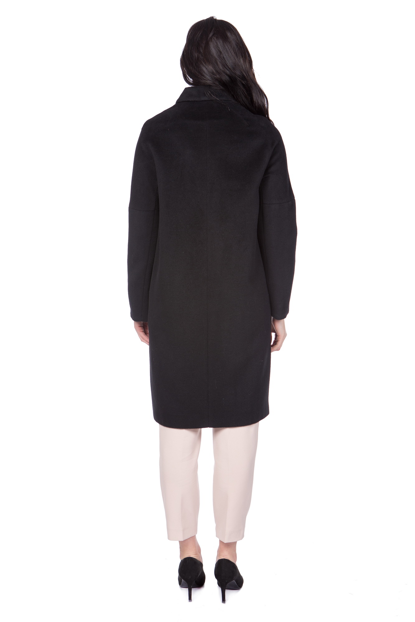 Женское пальто из текстиля с воротником фото 3