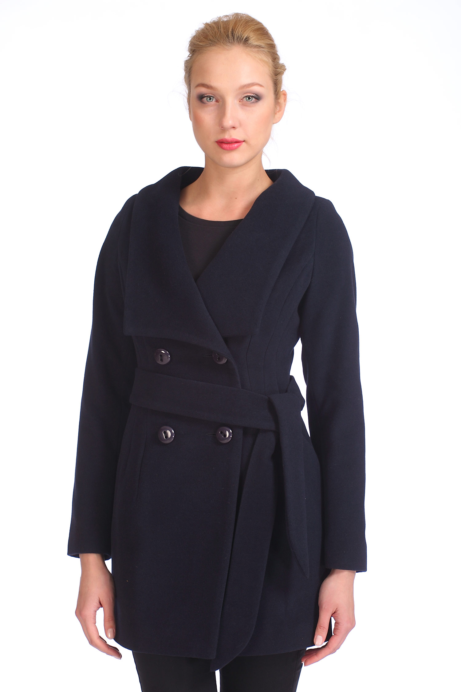 Женское пальто из текстиля с воротником от МОСМЕХА