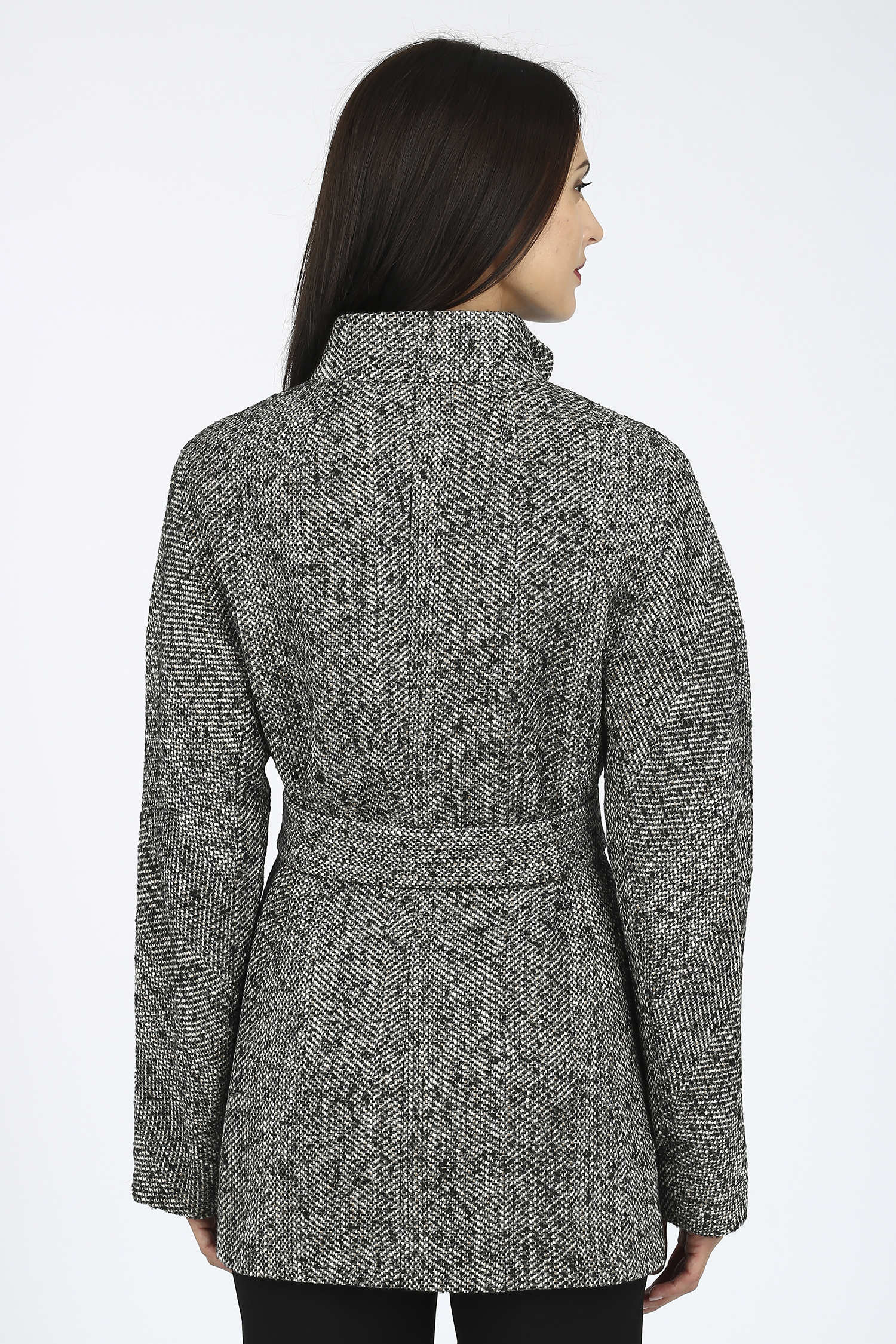 Женское пальто из текстиля без воротника, без отделки